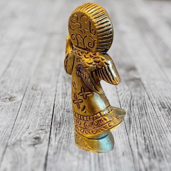Vintage 1960s Gold Angel Figurines MCM Christmas Decor - Picture 3 of 9
